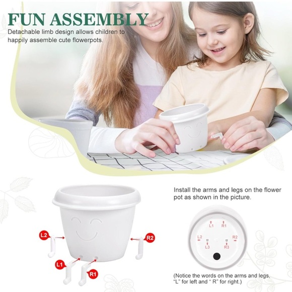 White Seated Smiling Planters - Picture 4 of 6